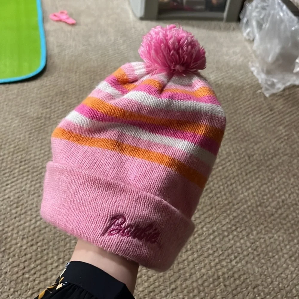 Barbie girls striped beanie